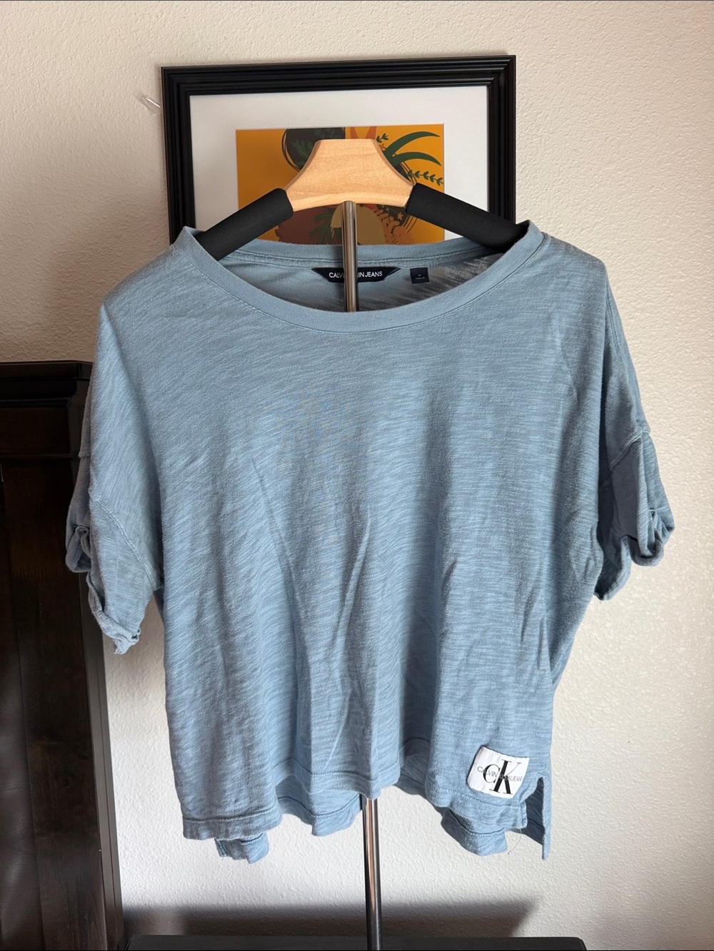 Calvin Klein Light Blue Crop Top